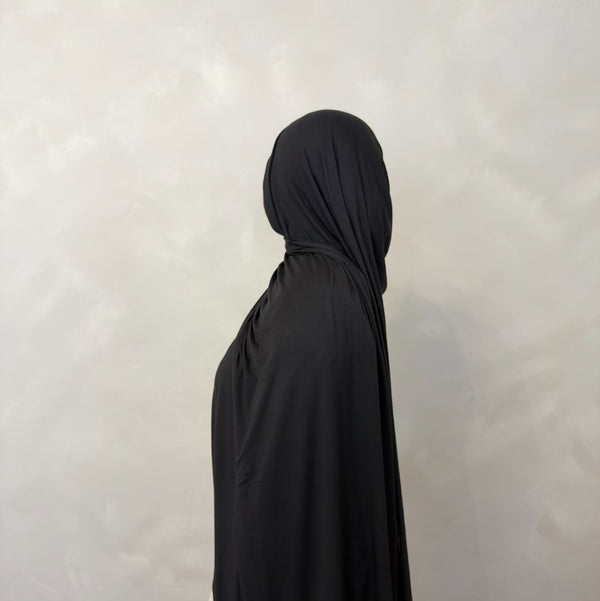 Matching Bamboo Jersey Scarf Set | Black