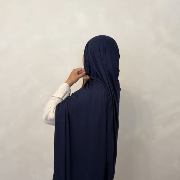 Matching Bamboo Jersey Scarf Set | Navy