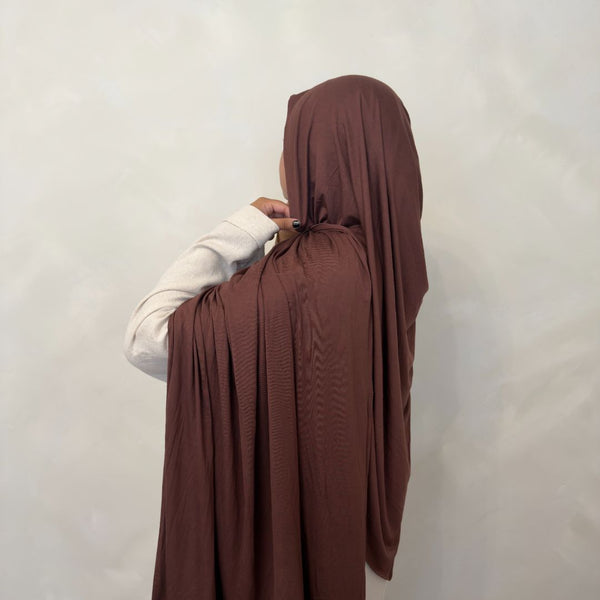 Matching Bamboo Jersey Scarf Set | Cocoa