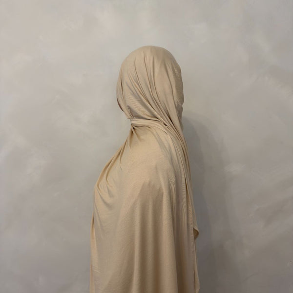 Matching Bamboo Jersey Scarf Set | Cream