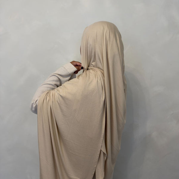 Matching Bamboo Jersey Scarf Set | Cream