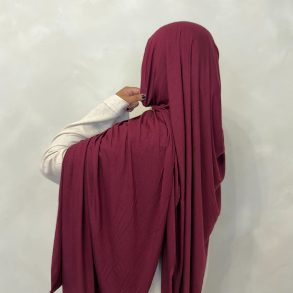 Matching Bamboo Jersey Scarf Set | Plum