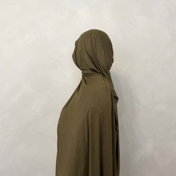 Matching Bamboo Jersey Scarf Set | Olive