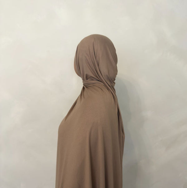 Matching Bamboo Jersey Scarf Set | Taupe