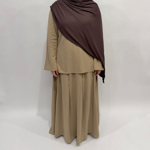 Linen Cotton Side Slit Top | Clay