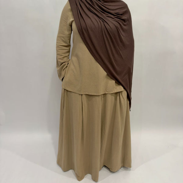 Linen Cotton Side Slit Top | Clay