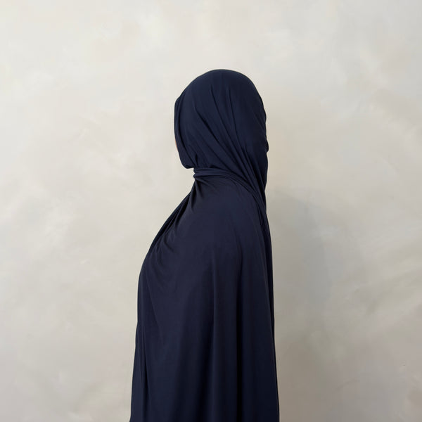 Matching Bamboo Jersey Scarf Set | Navy