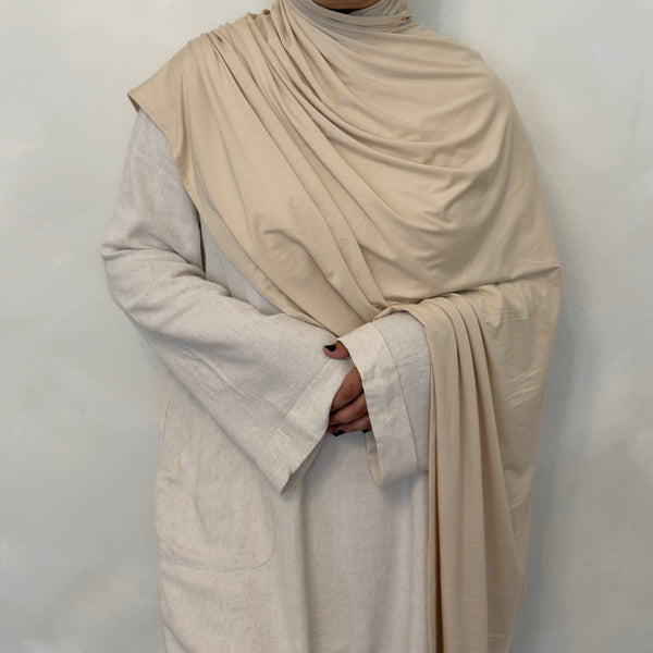 Matching Bamboo Jersey Scarf Set | Cream