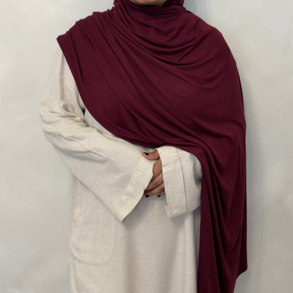 Matching Bamboo Jersey Scarf Set | Plum