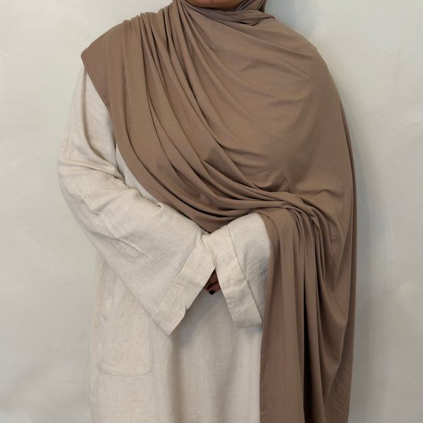 Matching Bamboo Jersey Scarf Set | Taupe