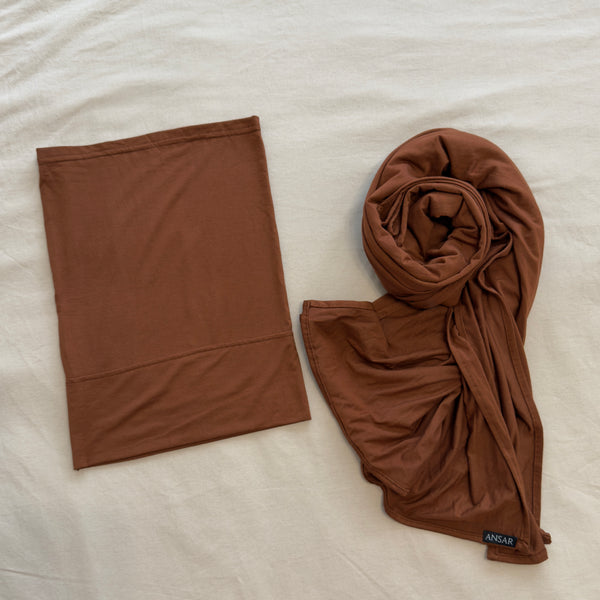 Matching Bamboo Jersey Scarf Set | Amber