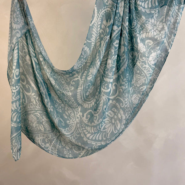 Printed Modal | Baby Blue Paisley
