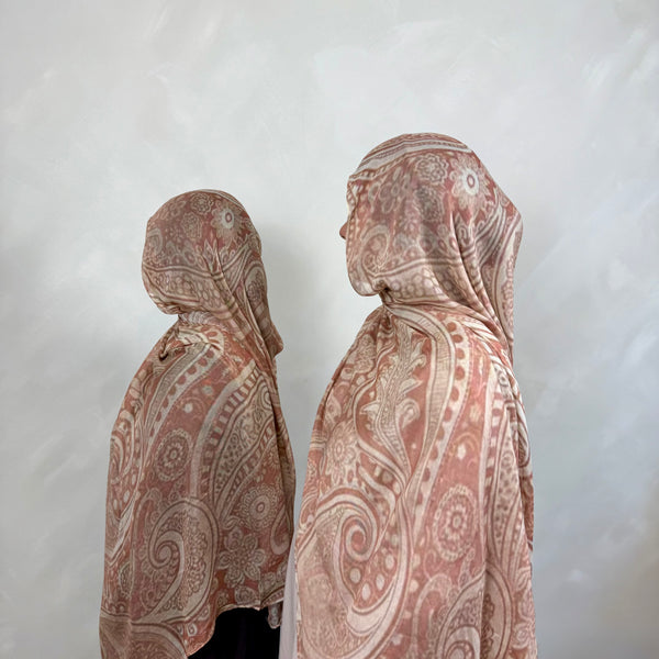 Printed Modal | Peach Paisley