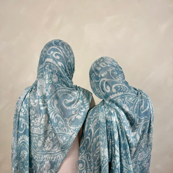 Printed Modal | Baby Blue Paisley
