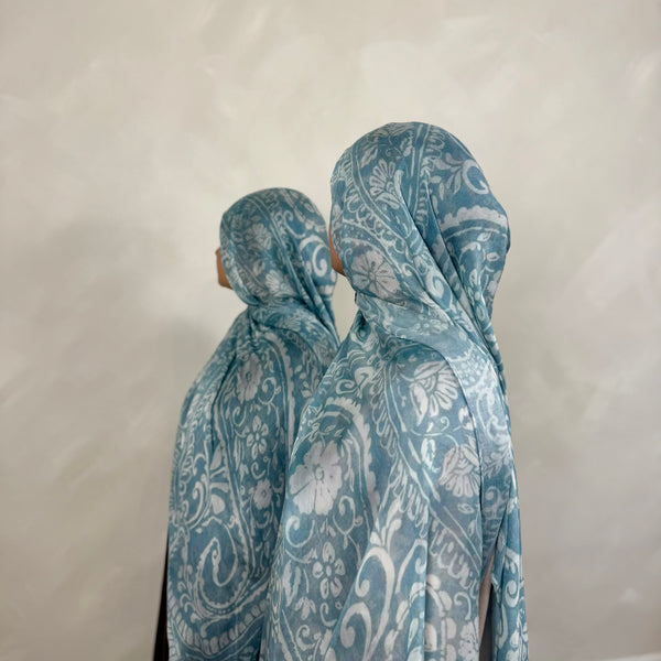 Printed Modal | Baby Blue Paisley